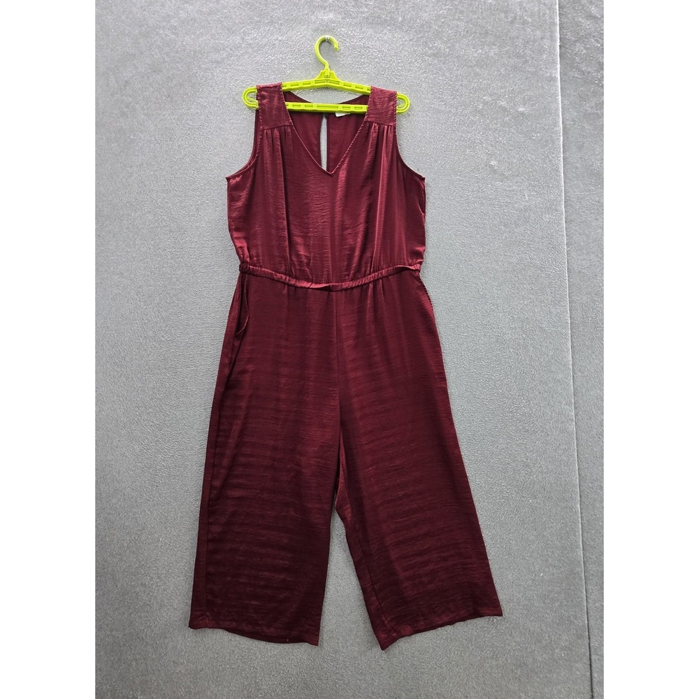 Old Navy Women Pants XL Red Jumpsuit Sleeveless 21" Inseam